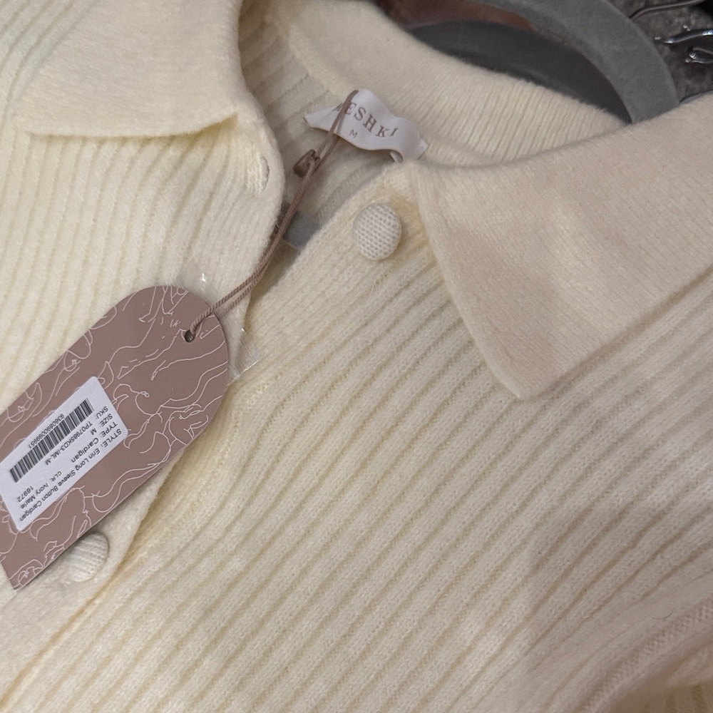 Meshki Cream Ribbed Cardigan - Picture 6 of 6